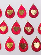 GOTA RESINA FUCSIA CORAZÓN BAÑO DE ORO T7047 - Miniatura 1