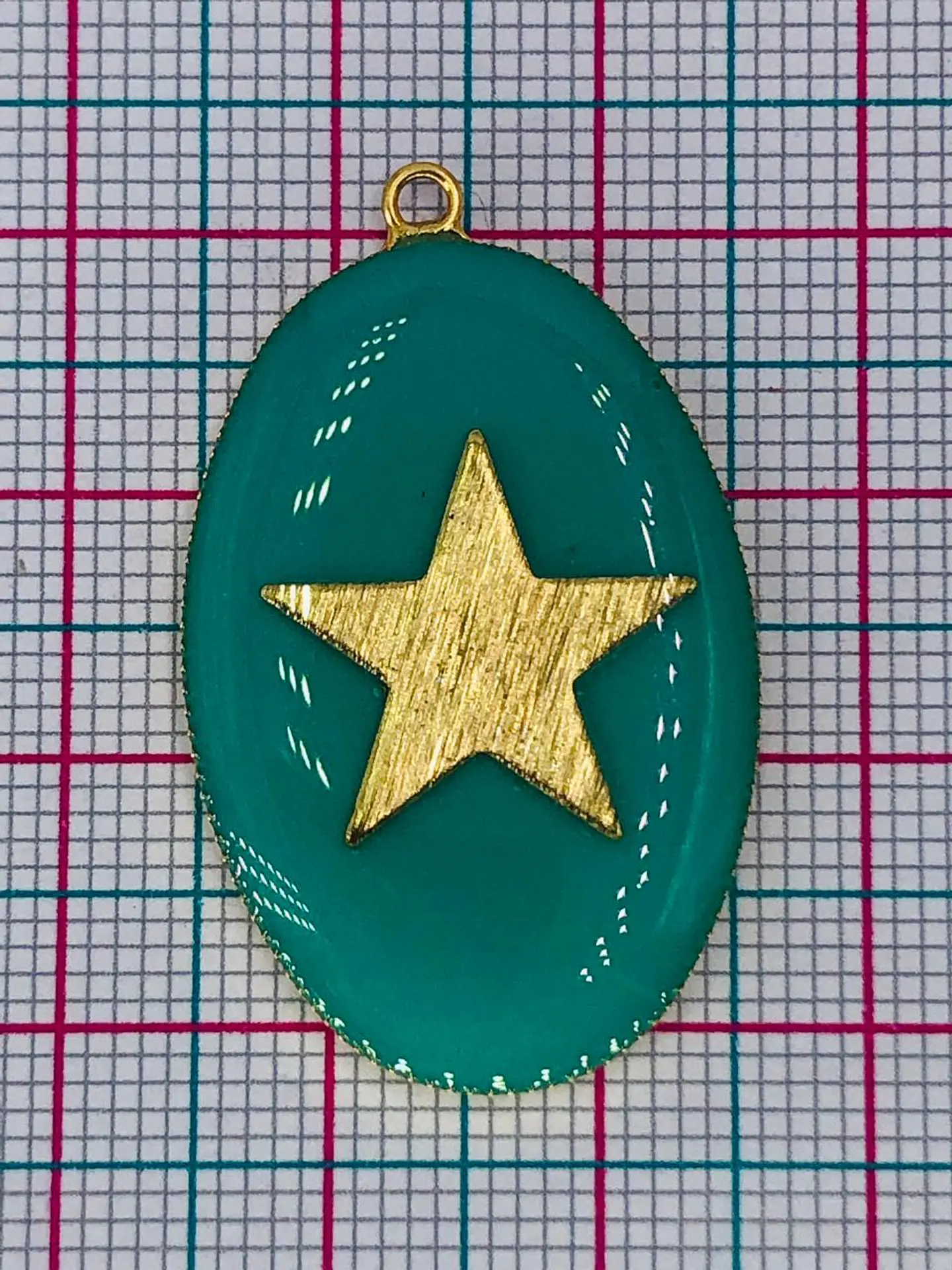OVALO RESINA COLOR TURQUESA CON ESTRELLA T7047 2
