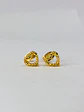 TOPO CORAZÓN GRABADO BAÑO DE ORO TZD0039 - Miniatura 1