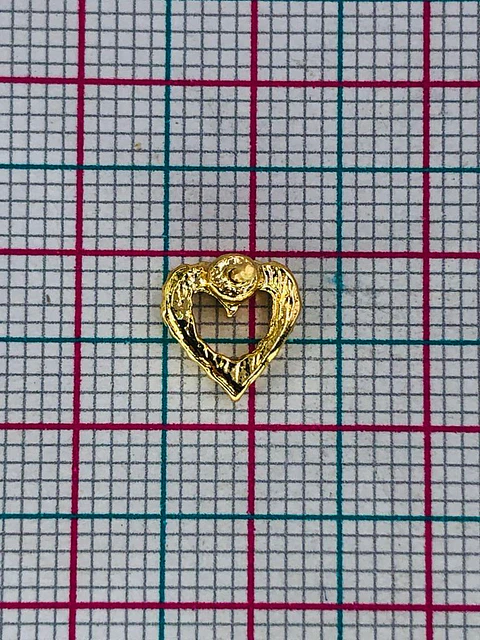 TOPO CORAZÓN GRABADO BAÑO DE ORO TZD0039