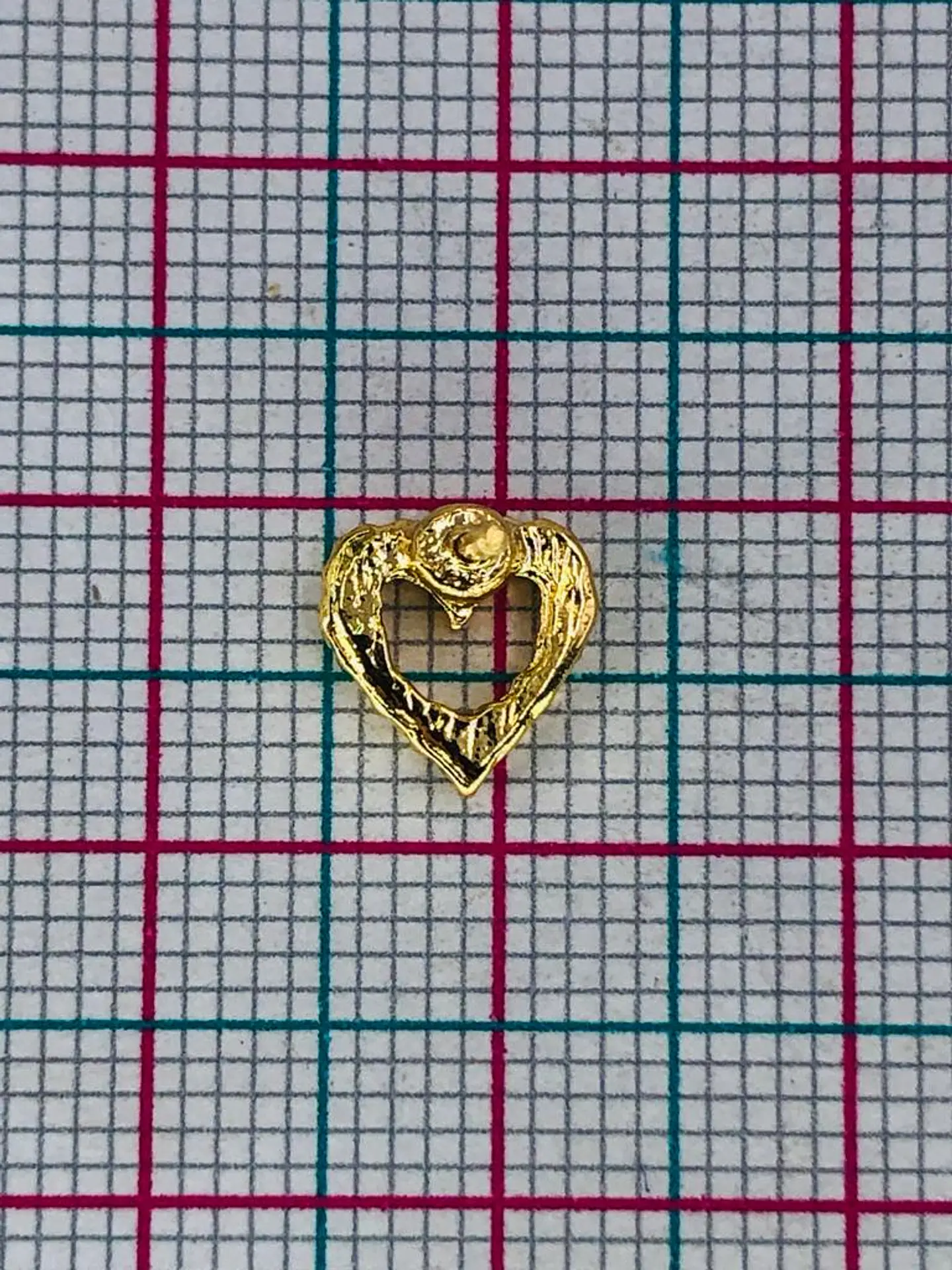 TOPO CORAZÓN GRABADO BAÑO DE ORO TZD0039 2