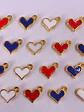 CORAZÓN COLORES RESINA BAÑO DE ORO T8012 - Miniatura 1