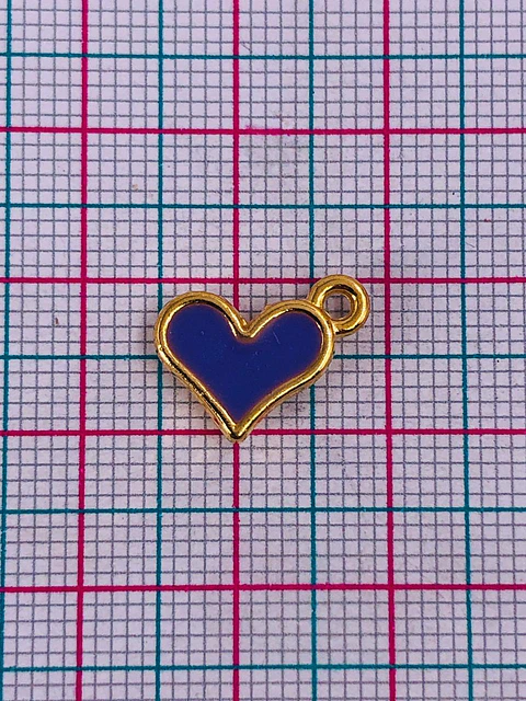 CORAZÓN COLORES RESINA BAÑO DE ORO T8012