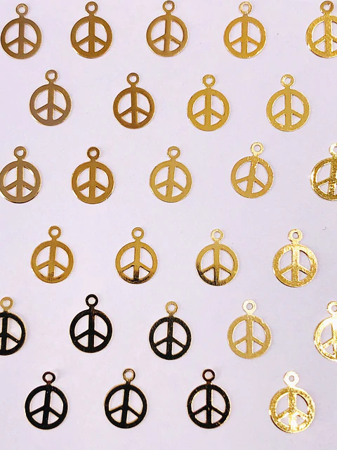 DIJE SIGNO DE LA PAZ MINI DIJE BAÑO DE ORO   