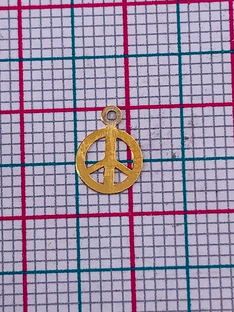 DIJE SIGNO DE LA PAZ MINI DIJE BAÑO DE ORO   