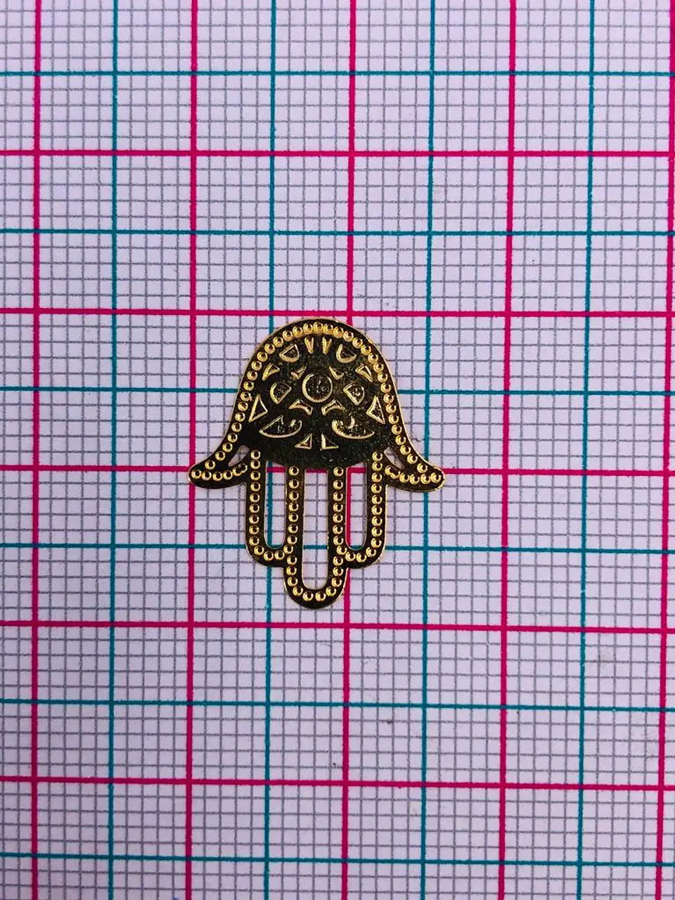 MANO HAMSA MINI DIJE BAÑO DE ORO T5276                                  2