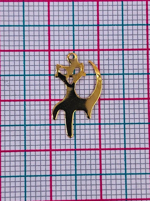 GATO MINI DIJE BAÑO DE ORO T066-1