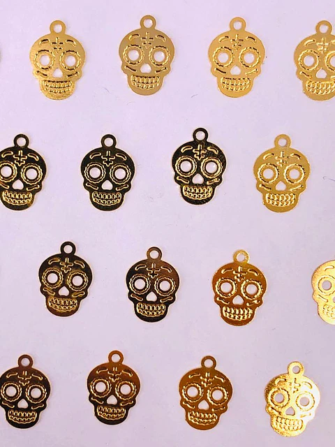 CALAVERA MINI DIJE BAÑO DE ORO FT-2                              
