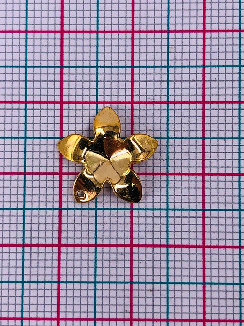 DIJE FLOR BAÑO DE ORO T10264                               