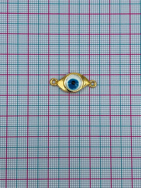 OJO TURCO CON RESINA ZAMAK BAÑO DE ORO T8028