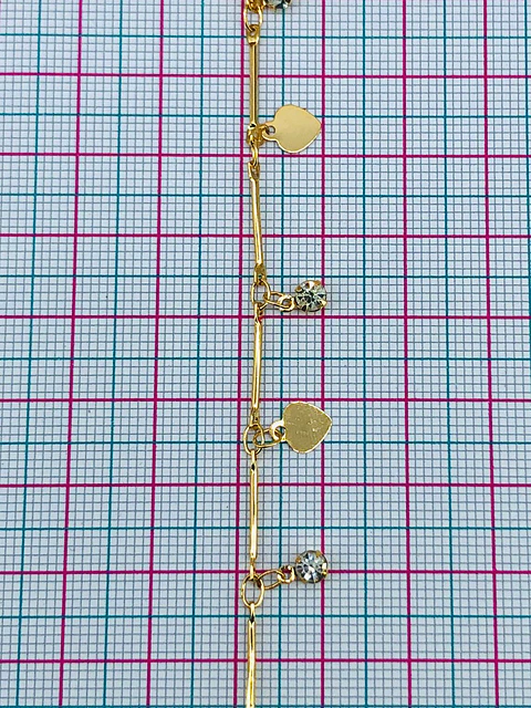 CADENA CORAZÓN CON ZIRCÓN BAÑO DE ORO MK-239-MT