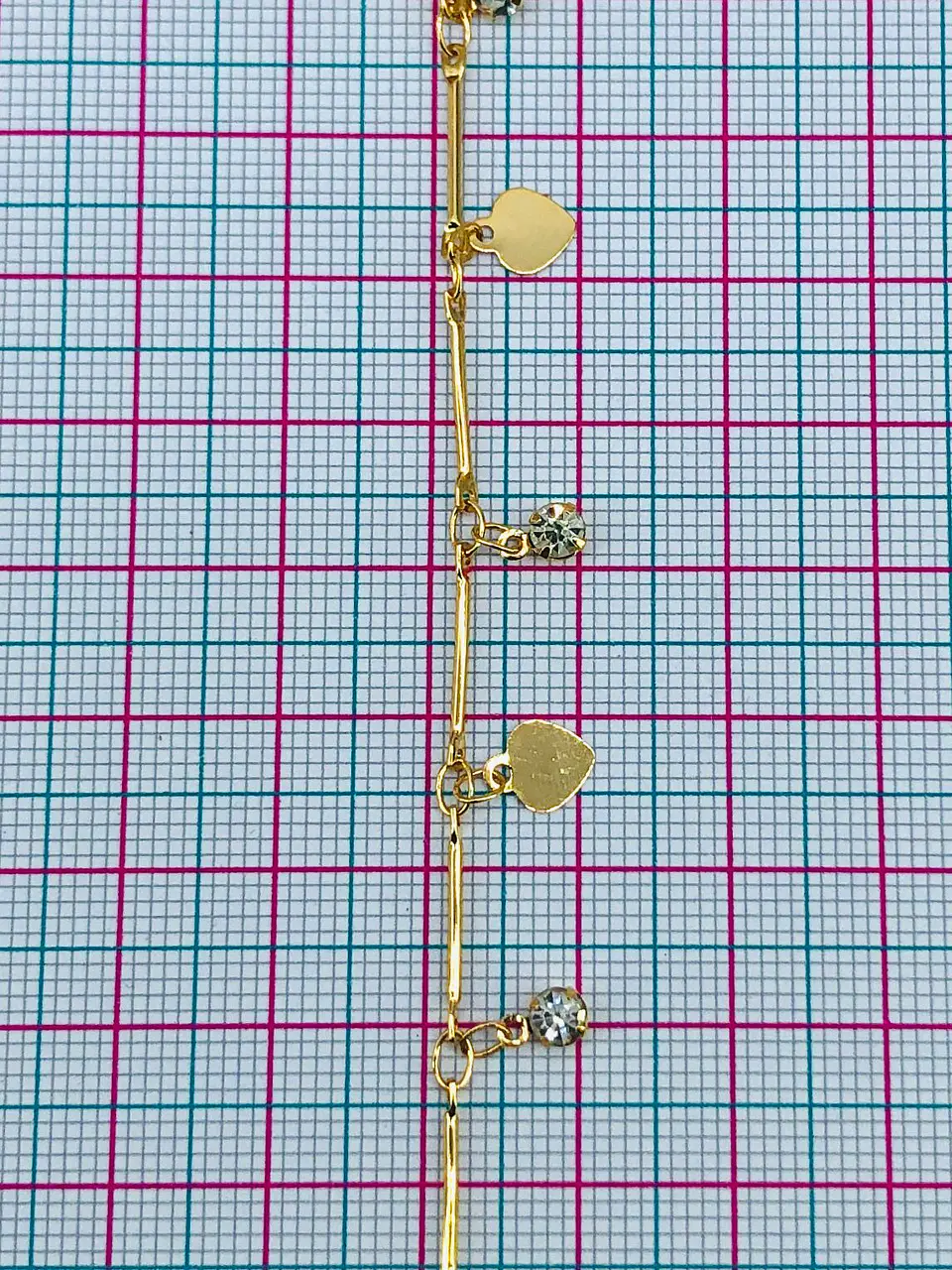 CADENA CORAZÓN CON ZIRCÓN BAÑO DE ORO MK-239-MT 2