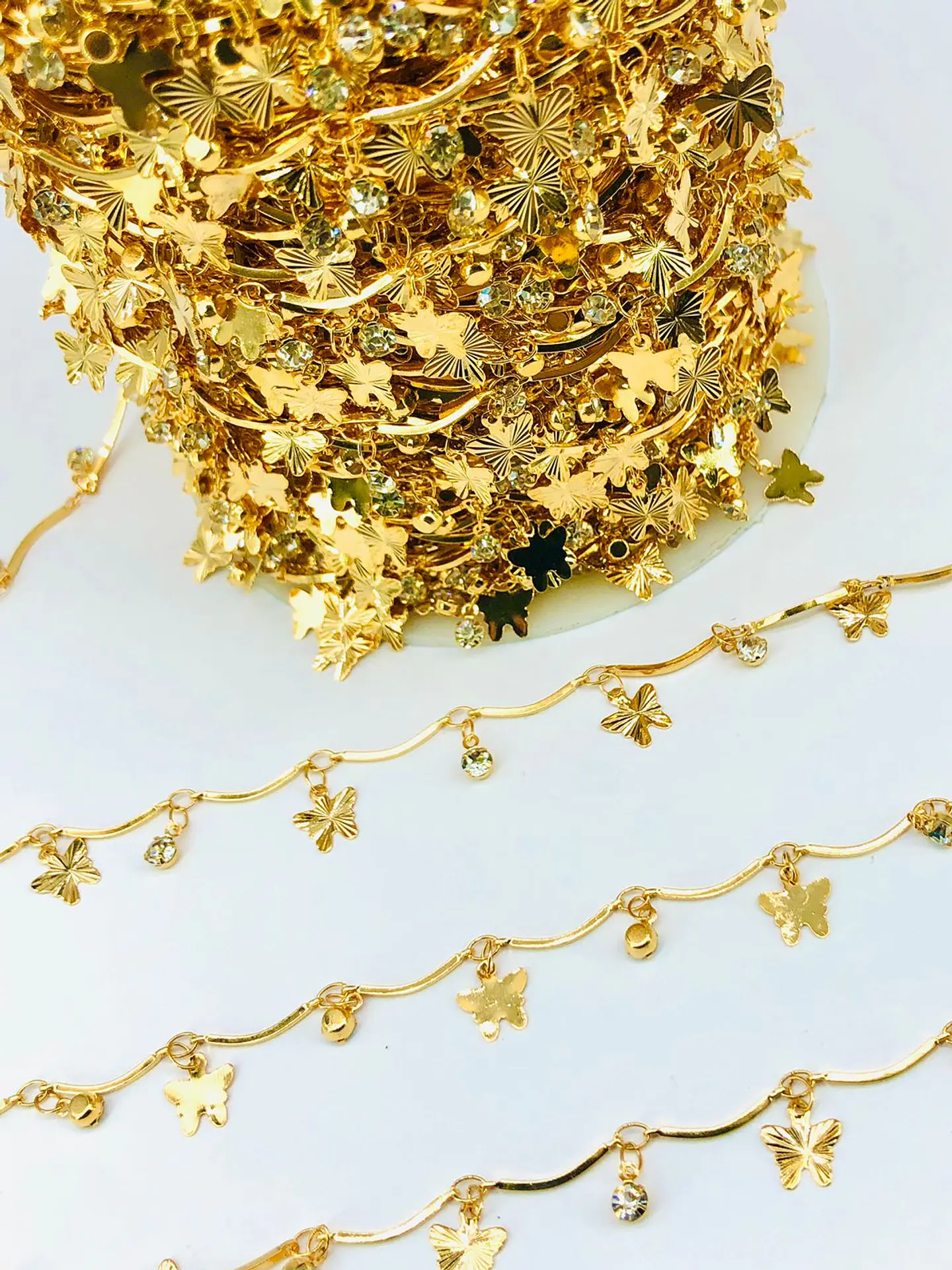 CADENA ✦ MARIPOSA CON ZIRCÓN BAÑO DE ORO 1