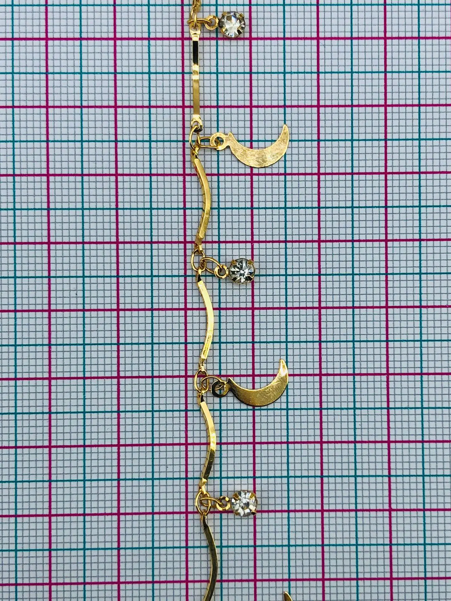 CADENA LUNA CON ZIRCÓN BAÑO DE ORO MK-242-MT 2
