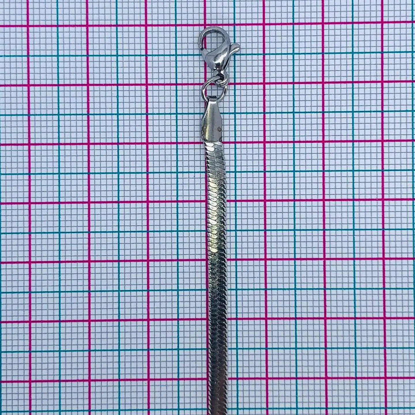CADENA LAZO PLANA TERMINADA ACERO 40CM L-211P 2
