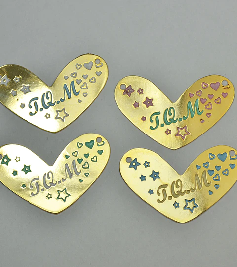 CORAZÓN " T.QM " BAÑO DE ORO T637-1