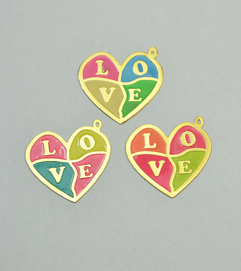 CORAZÓN " LOVE " BAÑO DE ORO T1282-1 