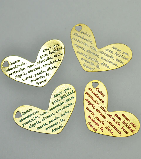 CORAZÓN CALIGRAMA BAÑO DE ORO T1421-1 