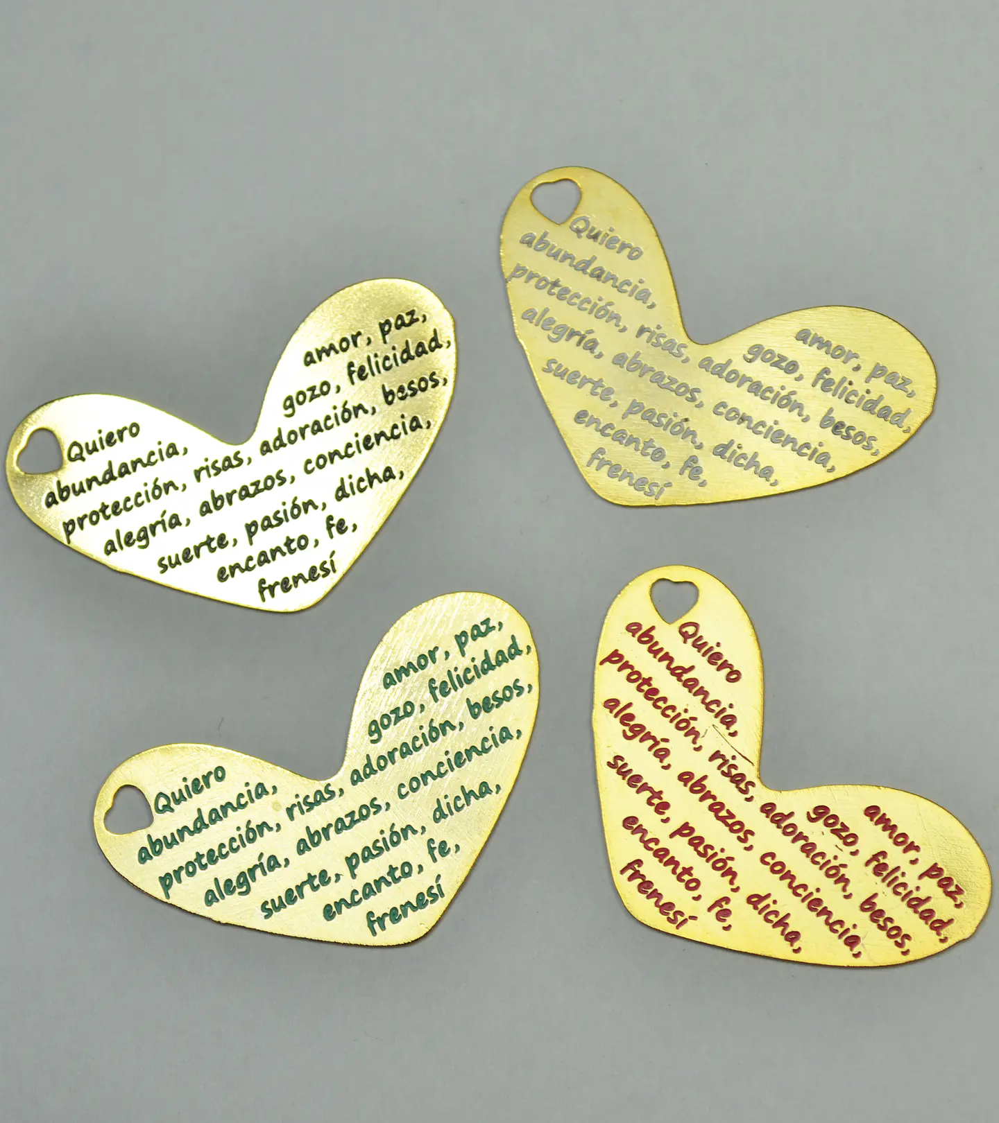 CORAZÓN CALIGRAMA BAÑO DE ORO T1421-1  1