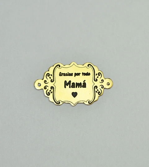 PLACA FRASE MAMÁ BAÑO DE ORO  T2514-4