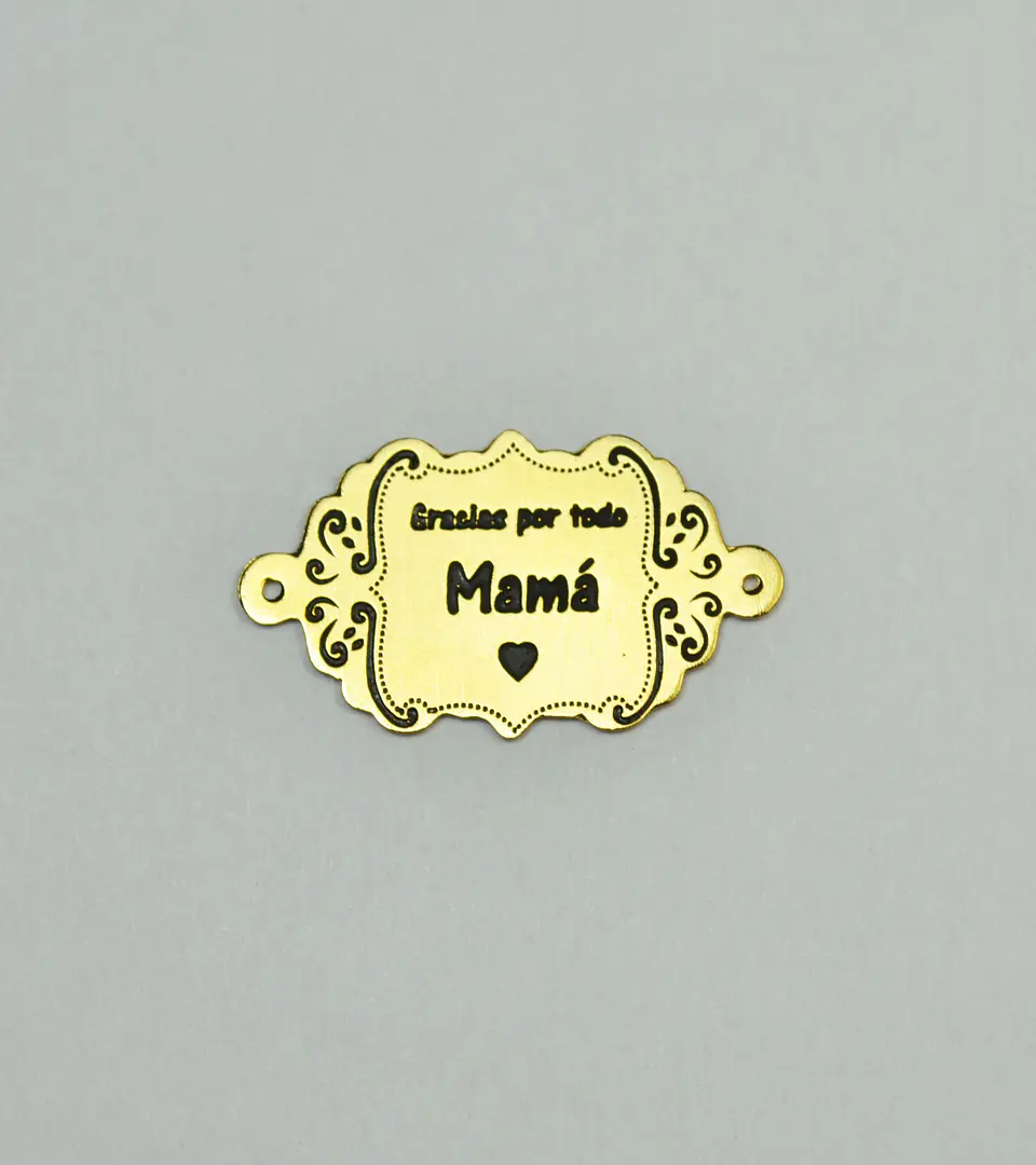 PLACA FRASE MAMÁ BAÑO DE ORO  T2514-4 1