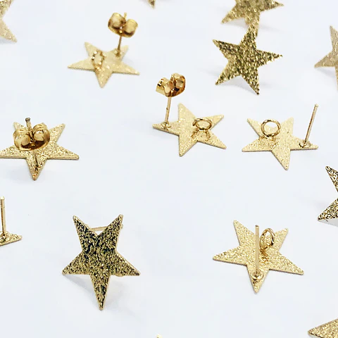 TOPO ESTRELLA FRISADA BAÑO DE ORO T8112