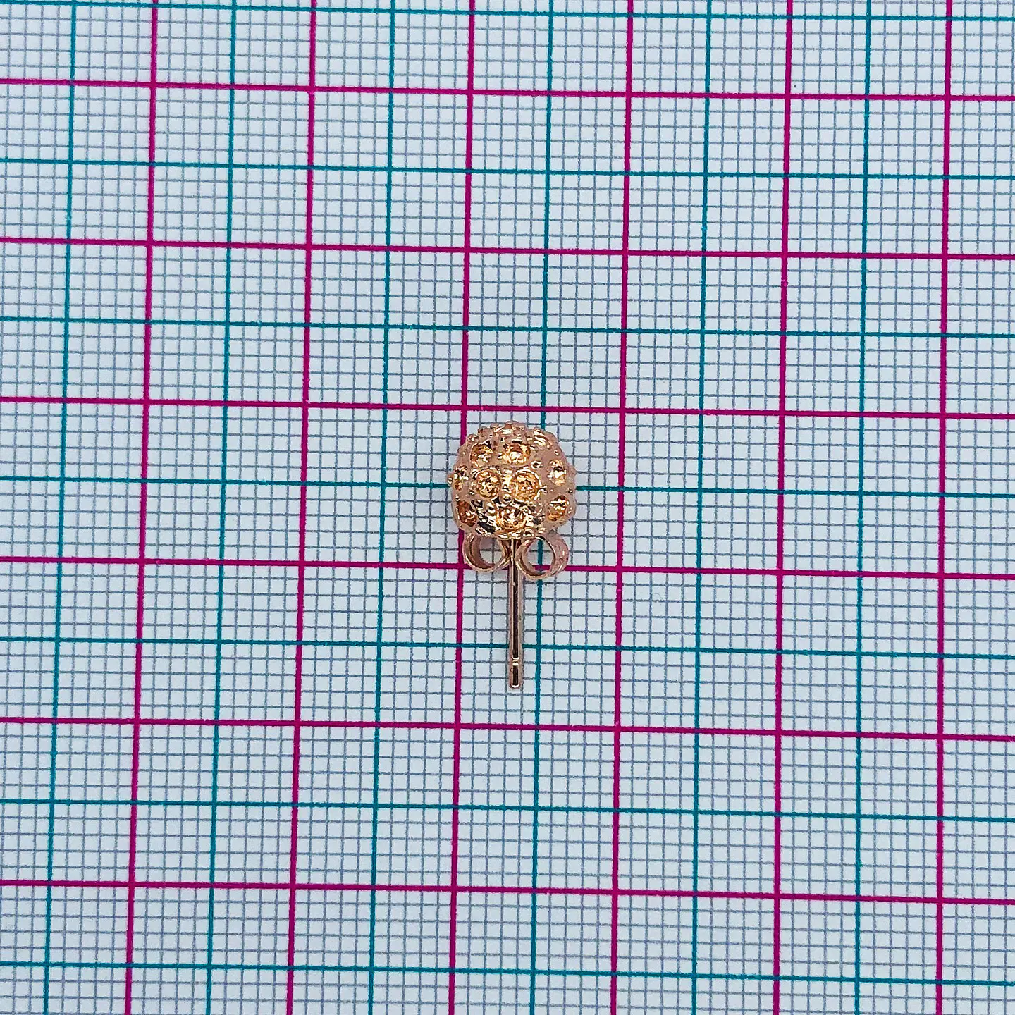 TOPO ✦ BOLA CORRUGADA 8MM BAÑO DE ORO ROSA 2