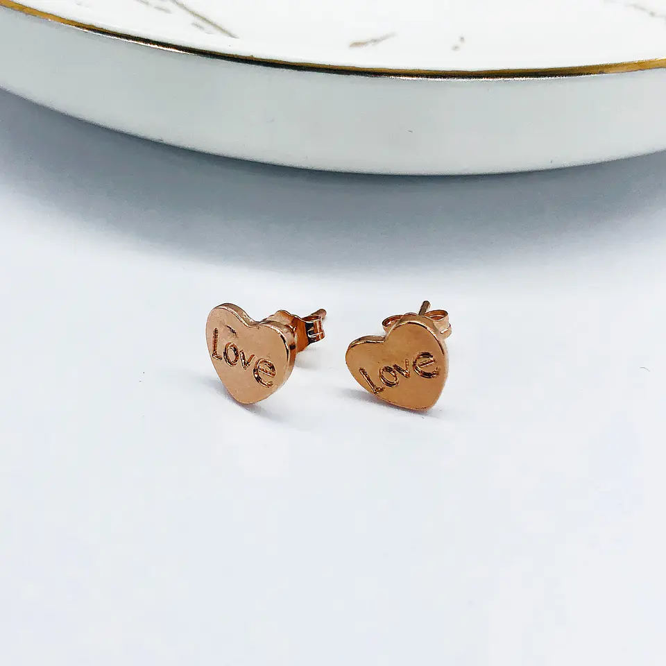 TOPO ✦ CORAZÓN LOVE BAÑO DE ORO ROSA 1