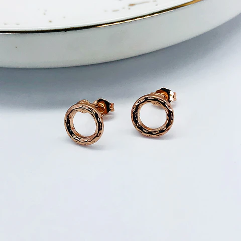 TOPO ✦ ARO CORRUGADO BAÑO DE ORO ROSA
