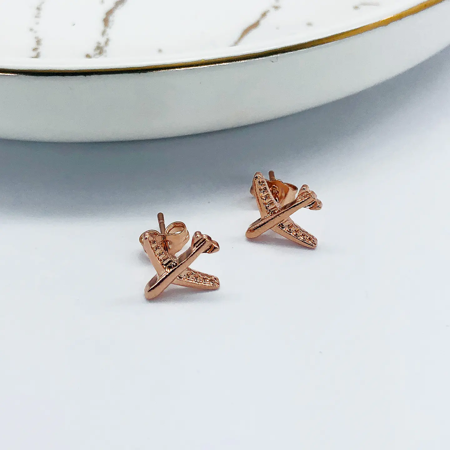 TOPO ✦ AVIÓN BAÑO DE ORO ROSA 1