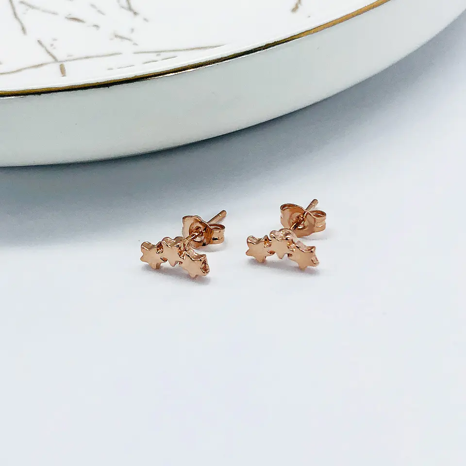TOPO ✦ TRS ESTRELLAS BAÑO DE ORO ROSA 1