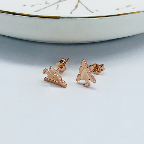TOPO ✦ PUNTA DE FLECHA BAÑO DE ORO ROSA