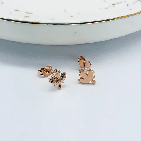 TOPO ✦ HOJA DE ARCE BAÑO DE ORO ROSA