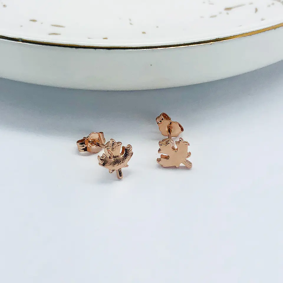 TOPO ✦ HOJA DE ARCE BAÑO DE ORO ROSA 1