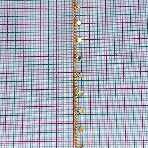 CADENA ESTRELLA BAÑO DE ORO MK-249-MT