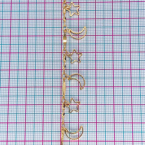 CADENA LUNA CON ESTRELLA BAÑO DE ORO MK-98-MT       