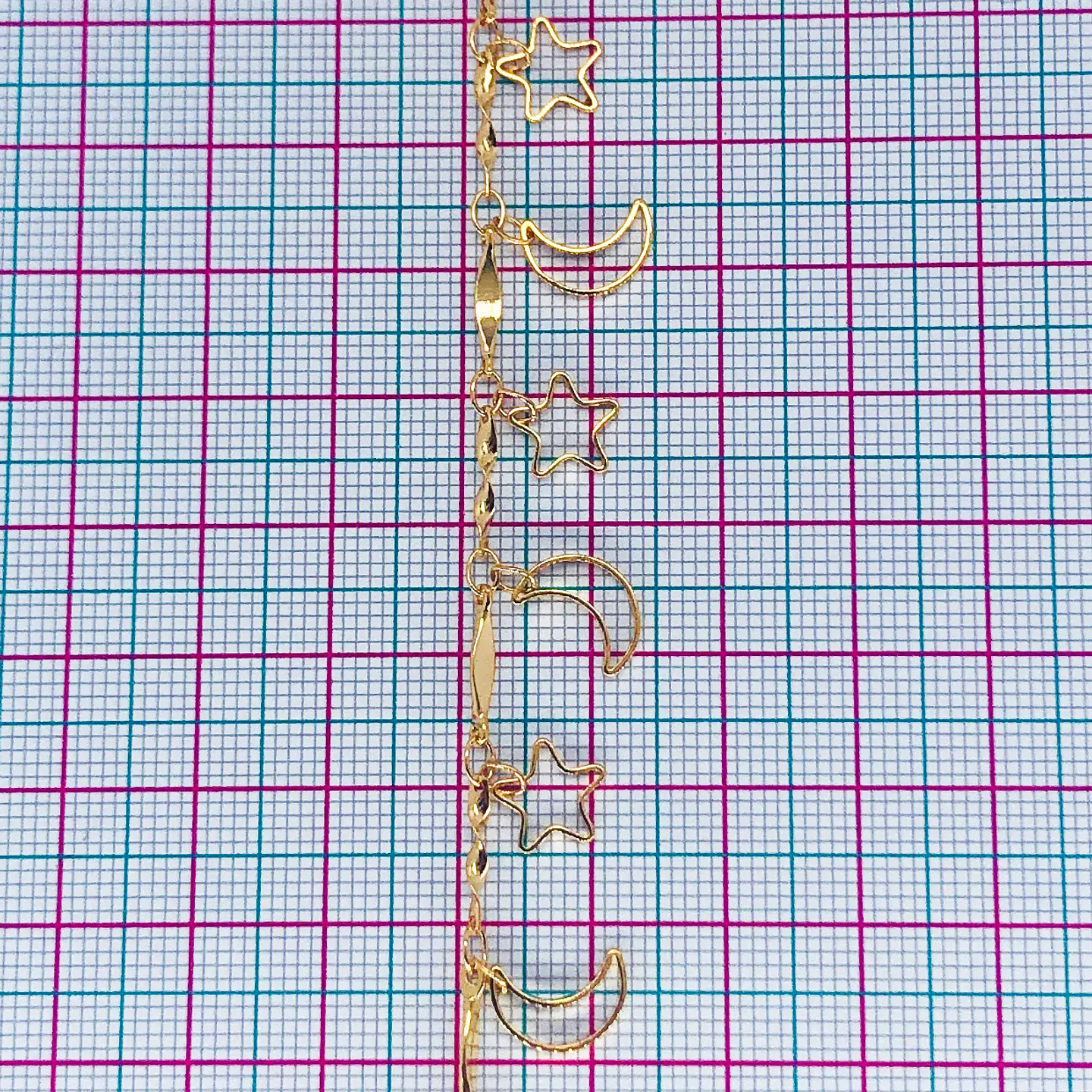CADENA LUNA CON ESTRELLA BAÑO DE ORO MK-98-MT        2