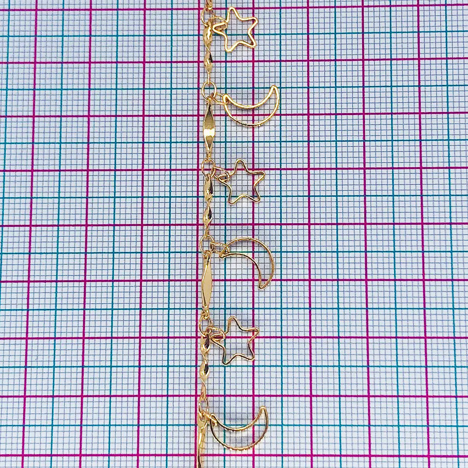 CADENA LUNA CON ESTRELLA BAÑO DE ORO MK-98-MT        2