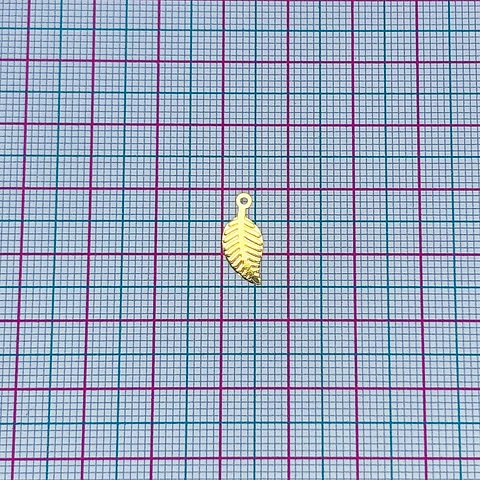 HOJA MINI DIJE BAÑO DE ORO T3461                             