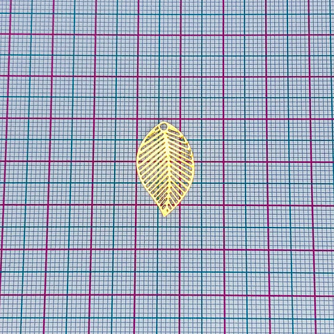 HOJA MINI DIJE BAÑO DE ORO T5007                           