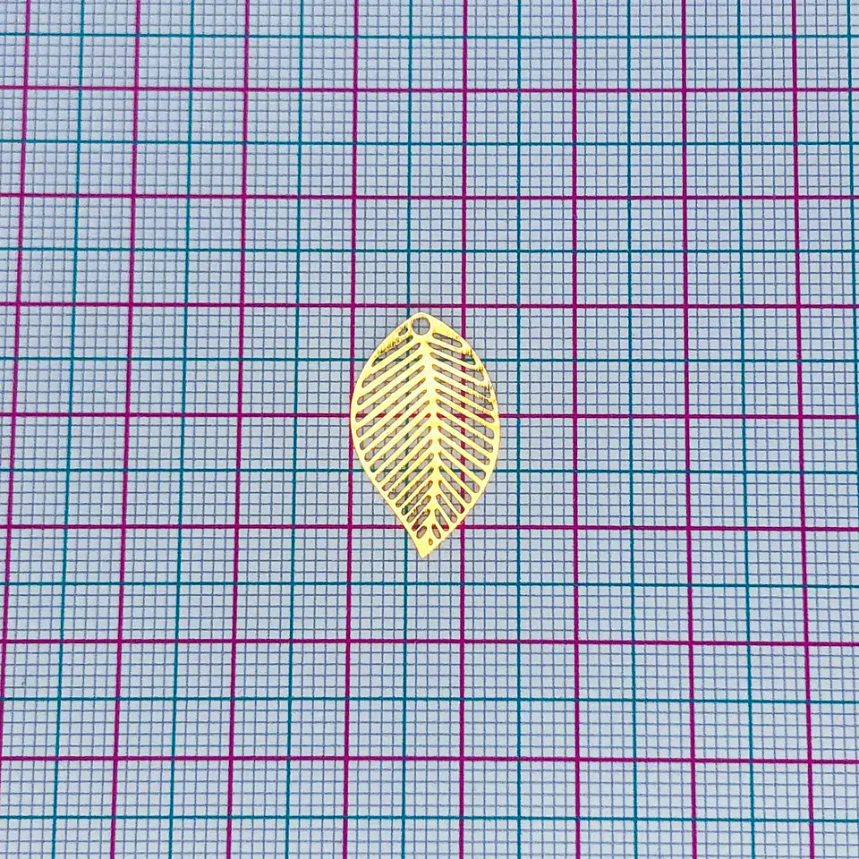 HOJA MINI DIJE BAÑO DE ORO T5007                            2