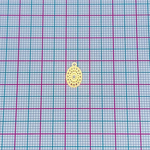 MANDALA OVALO MINI DIJE BAÑO DE ORO T5600 