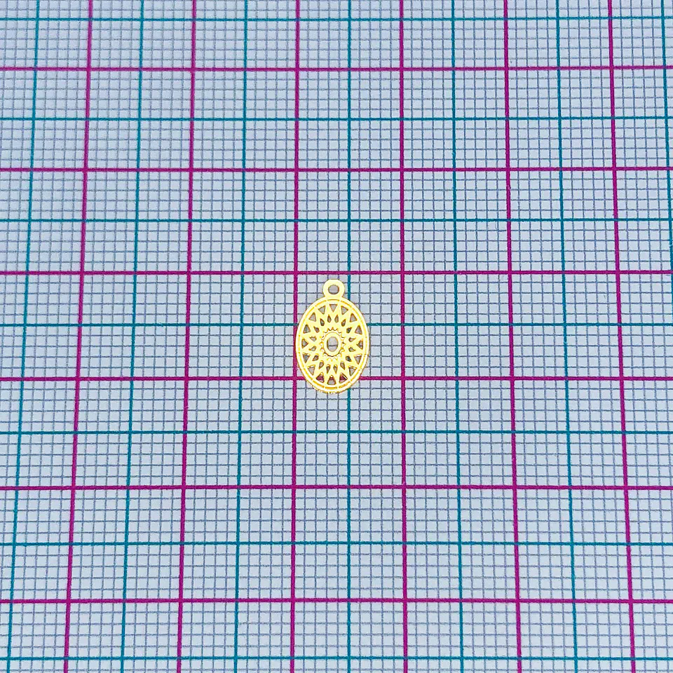MANDALA OVALO MINI DIJE BAÑO DE ORO T5600  2