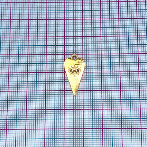 CORAZÓN OJO TURCO BAÑO DE ORO T7029