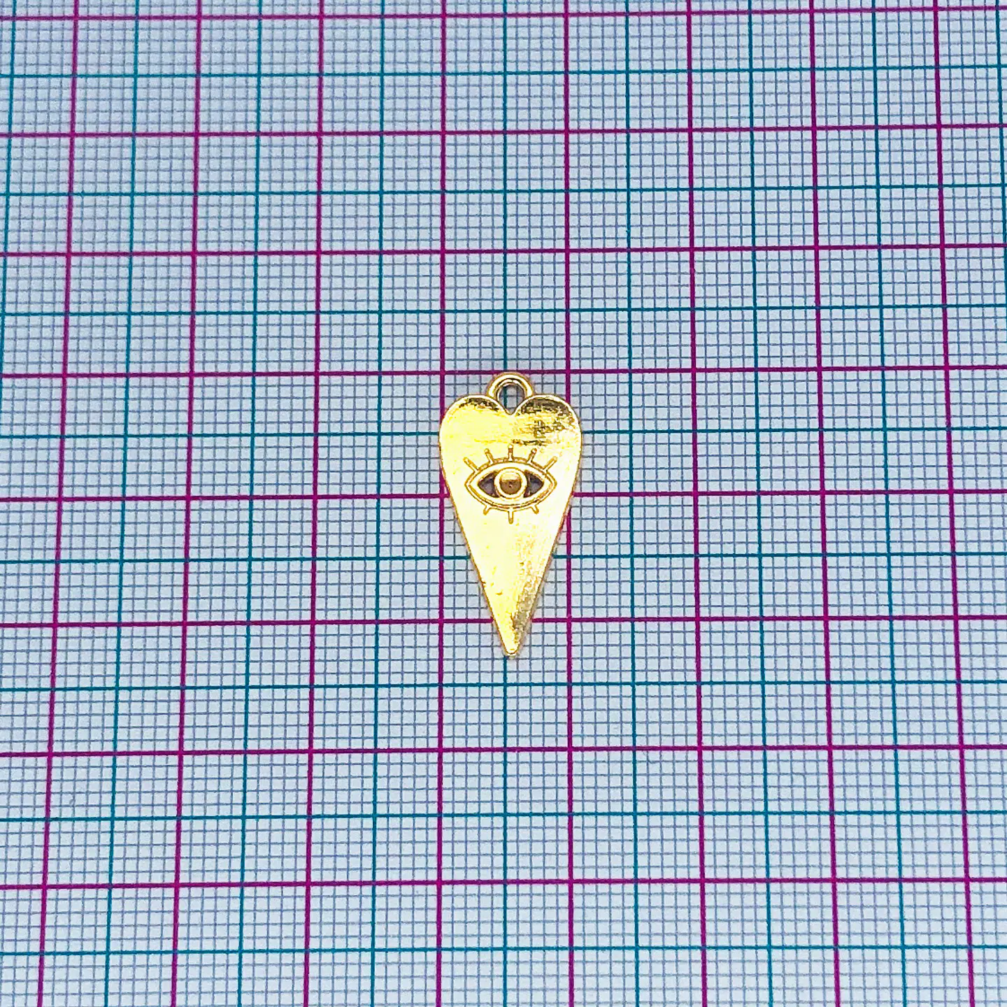 CORAZÓN OJO TURCO BAÑO DE ORO T7029 2