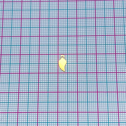HOJA LISA MINI DIJE BAÑO DE ORO                         