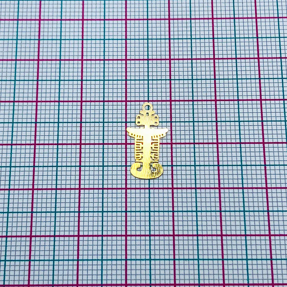 PRECOLOMBINO MINI DIJE BAÑO DE ORO T-028 2