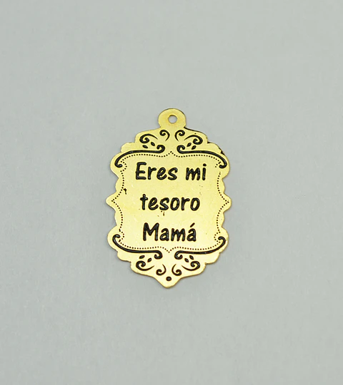 PLACA FRASE MAMÁ BAÑO DE ORO T2514-7