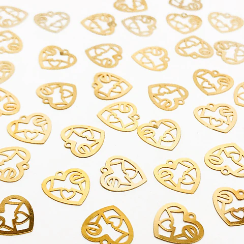 CORAZÓN  MINI DIJE BAÑO DE ORO T-049
