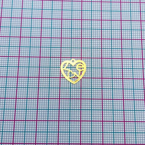 CORAZÓN  MINI DIJE BAÑO DE ORO T-049